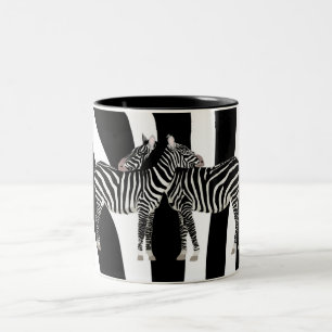 Zebra Hugs Two-Tone Coffee Mug