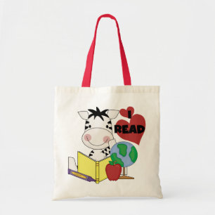 Zebra I Read Tshirts and Gifts Tote Bag