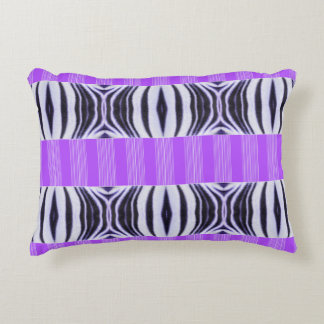 Zebra Illusion - Modern Abstract Purple Lilac Accent Pillow