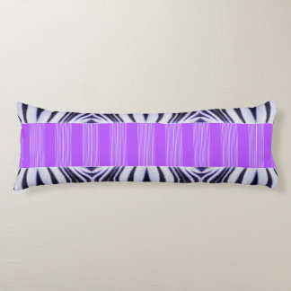 Zebra Illusion - Modern Abstract Purple Lilac Body Pillow