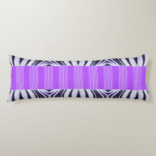 Zebra Illusion - Modern Abstrakt Purple Lilac Body Pillow