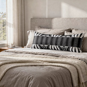 Zebra Illusion - Modern Abstrakt Schwarz-Weiß Body Pillow