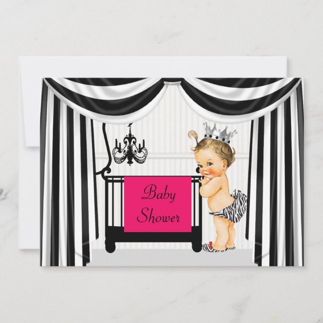 Zebra Imprimer Baby shower Invitation (Devant)