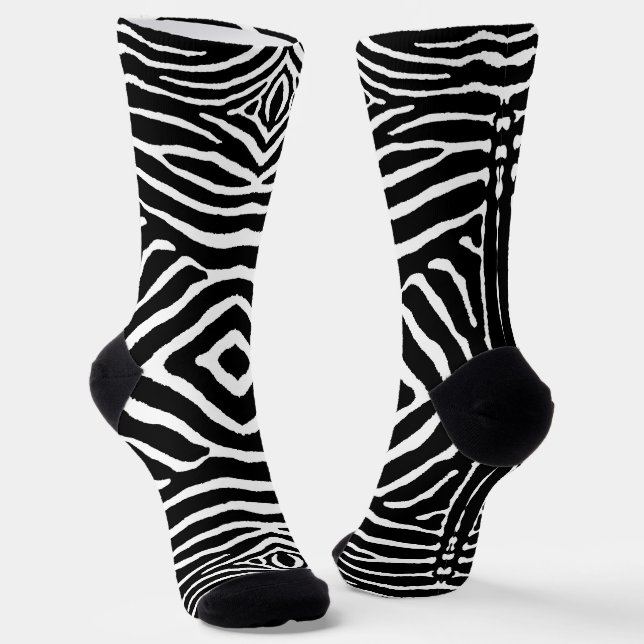 Zebra in Black and White Socks (Angled)