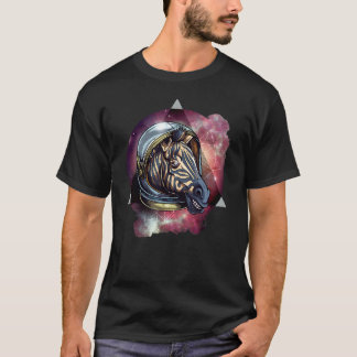 Zebra In Space   For Mom Dad And Kids T-Shirt