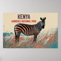 Zebra in the Amboseli National Park, Kenya