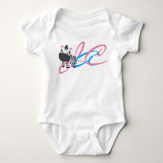 Zebra Inital Baby Bodysuit