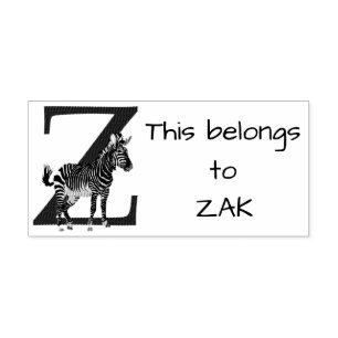 Zebra Initial Rubber Stamp