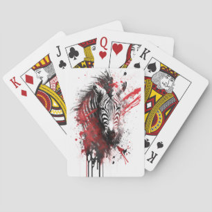 Zebra Ink Painting Playing Cards