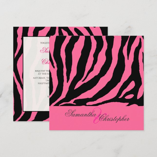 ZEBRA INVITATIONS / DIY COLOR (Front/Back)