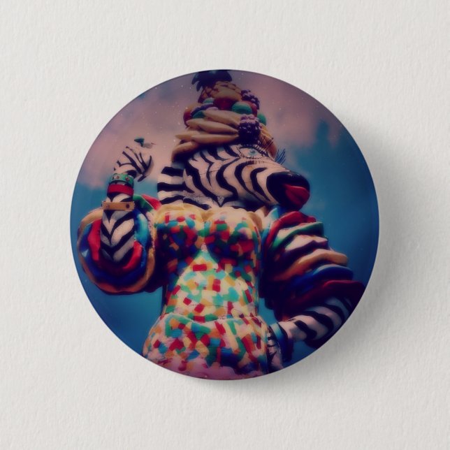 Zebra is a Party Animal 2 Inch Round Button (Front)