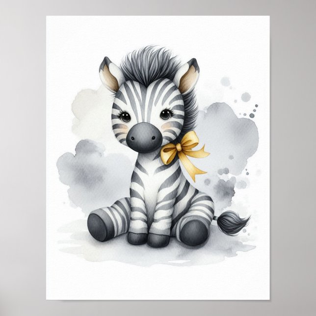 Zebra Jungle Nursery Wall Art (Front)