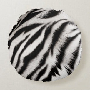 Zebra & Leopard Round Pillow
