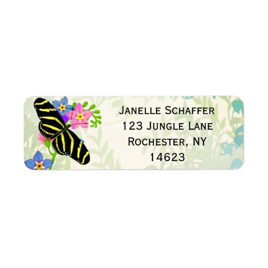 Zebra Longwing Butterfly Address Labels