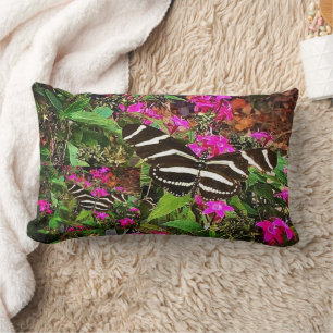 Zebra Longwing Butterfly Throw Pillow