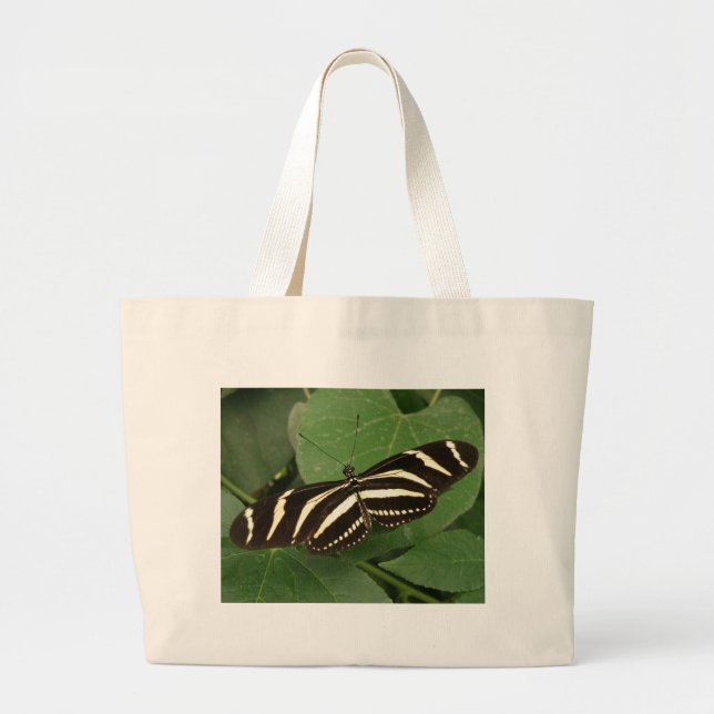 Zebra Longwing Butterfly Tote Bag (Front)