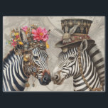 Zebra Love Landscape Decoupage Tissue Paper<br><div class="desc">Cute Zebra Love design decoupage for craft and upcycle projects</div>