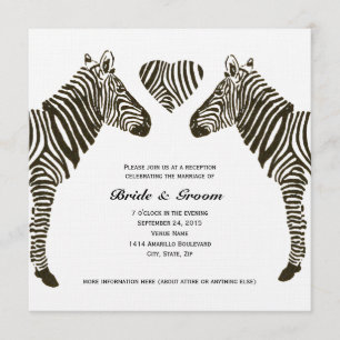 Zebra Love Mariage Réception Invitation