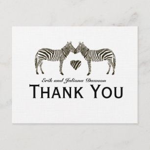 Zebra Love Personalized Thank You Note Invitation