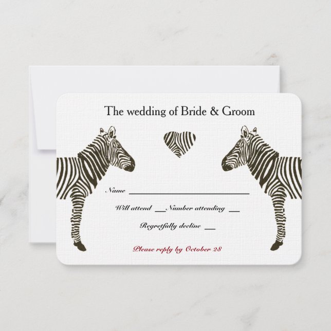 Zebra Love RSVP Card (Front)
