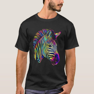 Zebra Lover Artwork Animal Colourful Motif Zebra 1 T-Shirt