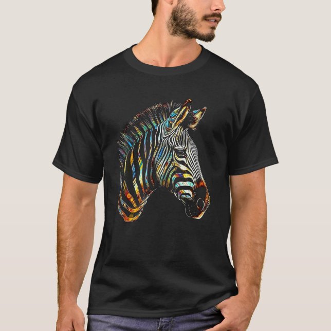 Zebra Lover Artwork Animal Motif Zebra 10 T-Shirt (Front)