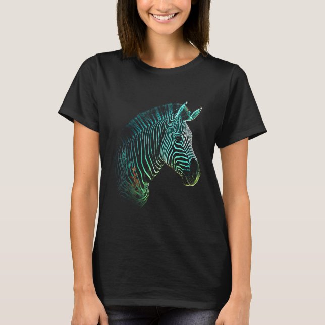 Zebra Lover Artwork Animal Motif Zebra 4 T-Shirt (Front)