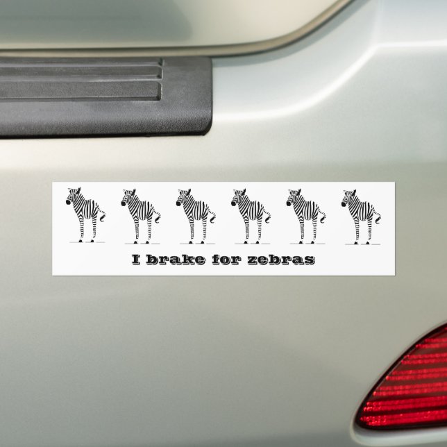 Zebra Lovers Gifts Bumper Sticker (On Car)