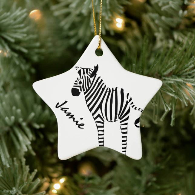 Zebra Lovers Gifts Ceramic Ornament (Tree)