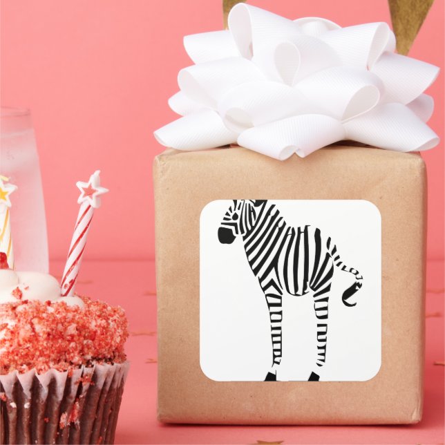 Zebra Lovers Gifts Square Sticker (Party)