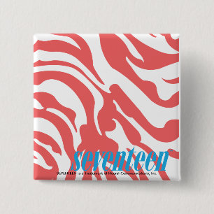 Zebra LtPink 2 Inch Square Button