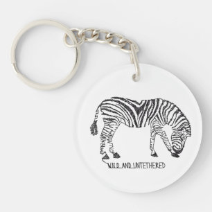 Zebra made up of Black Scribbles Keychain