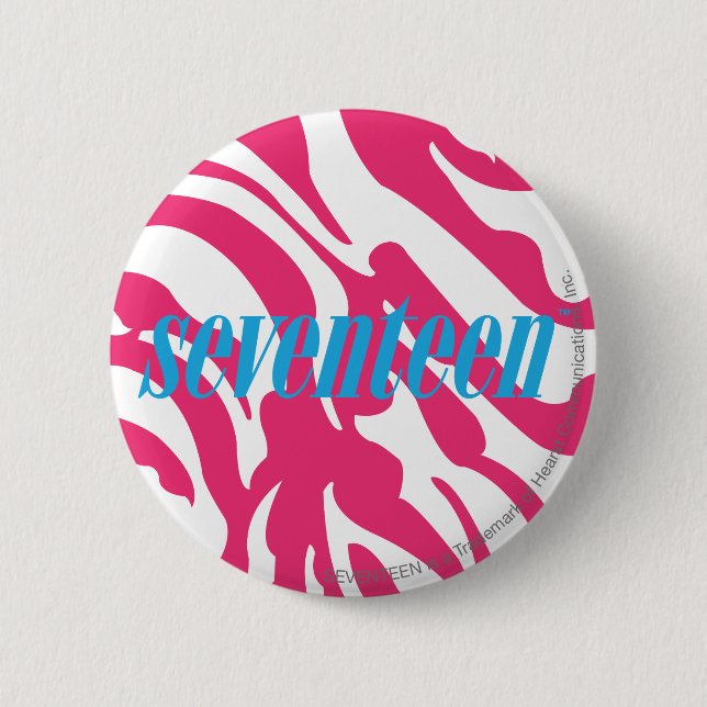 Zebra Magenta 2 Inch Round Button (Front)