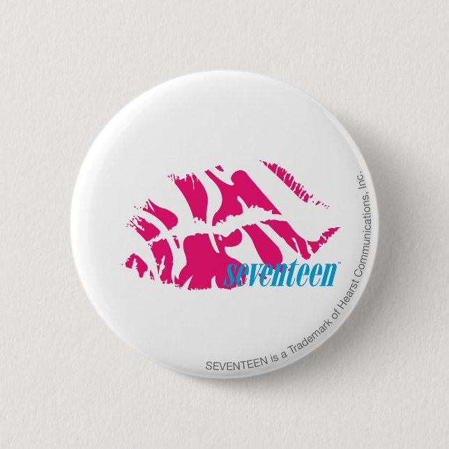 Zebra Magenta 2 Inch Round Button (Front)