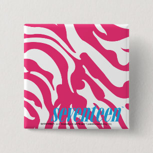 Zebra Magenta 2 Inch Square Button