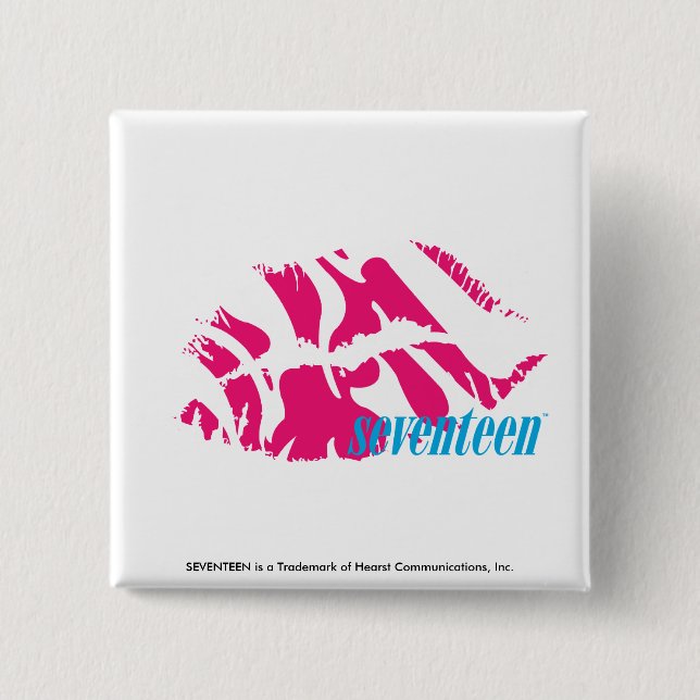 Zebra Magenta 2 Inch Square Button (Front)
