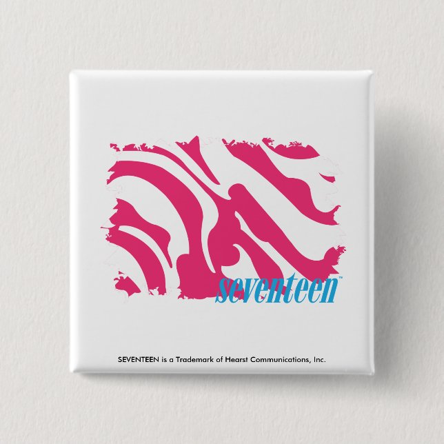 Zebra Magenta 3 2 Inch Square Button (Front)