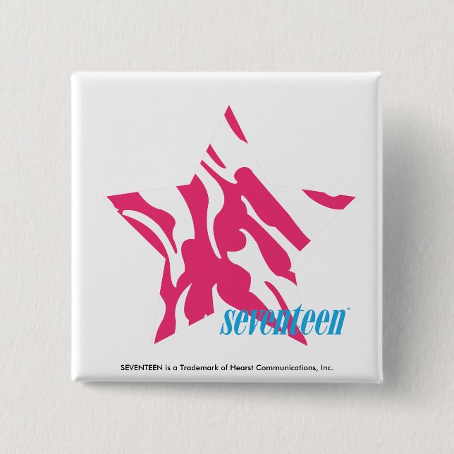 Zebra Magenta 4 2 Inch Square Button (Front)