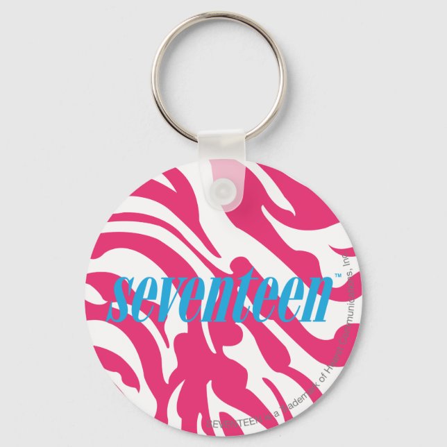Zebra Magenta Keychain (Front)