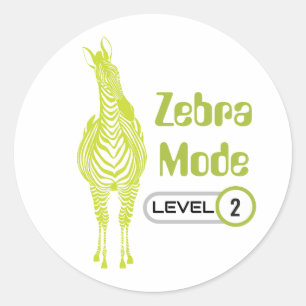 Zebra Mode Level 2, Customizable Sticker