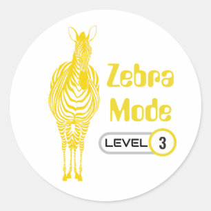 Zebra Mode Level 3, Customizable Sticker