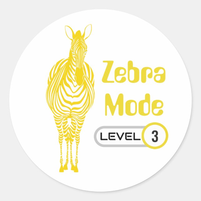 Zebra Mode Level 3, Customizable Sticker (Front)