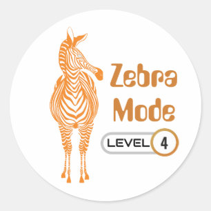 Zebra Mode Level 4, Customizable Sticker