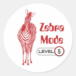 Zebra Mode Level 5, Customizable Sticker