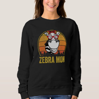 Zebra Mom Retro Vintage Sunglasses Cute Zebra Hum Sweatshirt