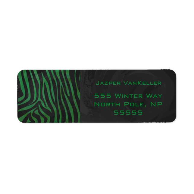 Zebra Monogram Black and Green Print (Front)