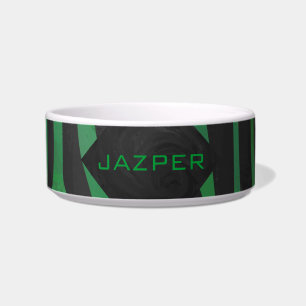 Zebra Monogram Black and Green Print Bowl