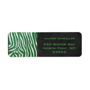 Zebra Monogram Green and White Print