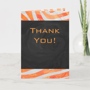 Zebra Monogram Orange and White Card