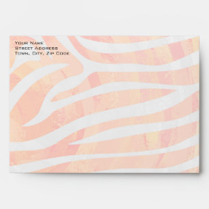 Zebra Monogram Orange and White Envelopes